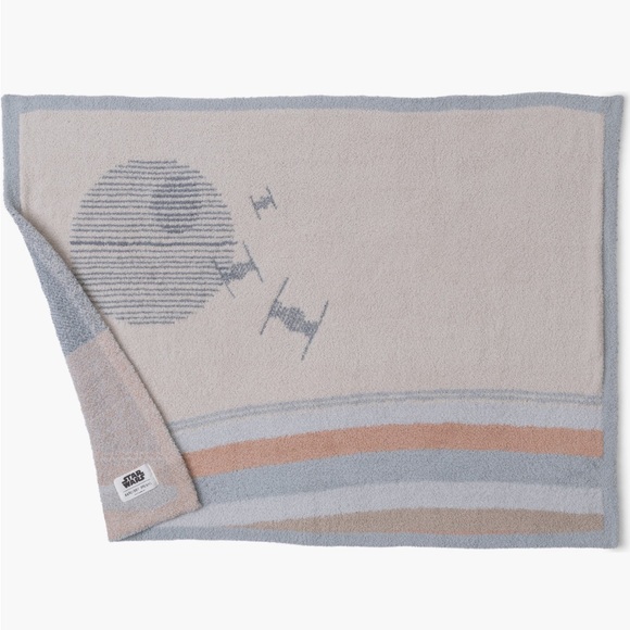 Barefoot Dreams Star Wars Galactic Dreams CozyChic Stroller Blanket Cream Blue - Picture 3 of 4